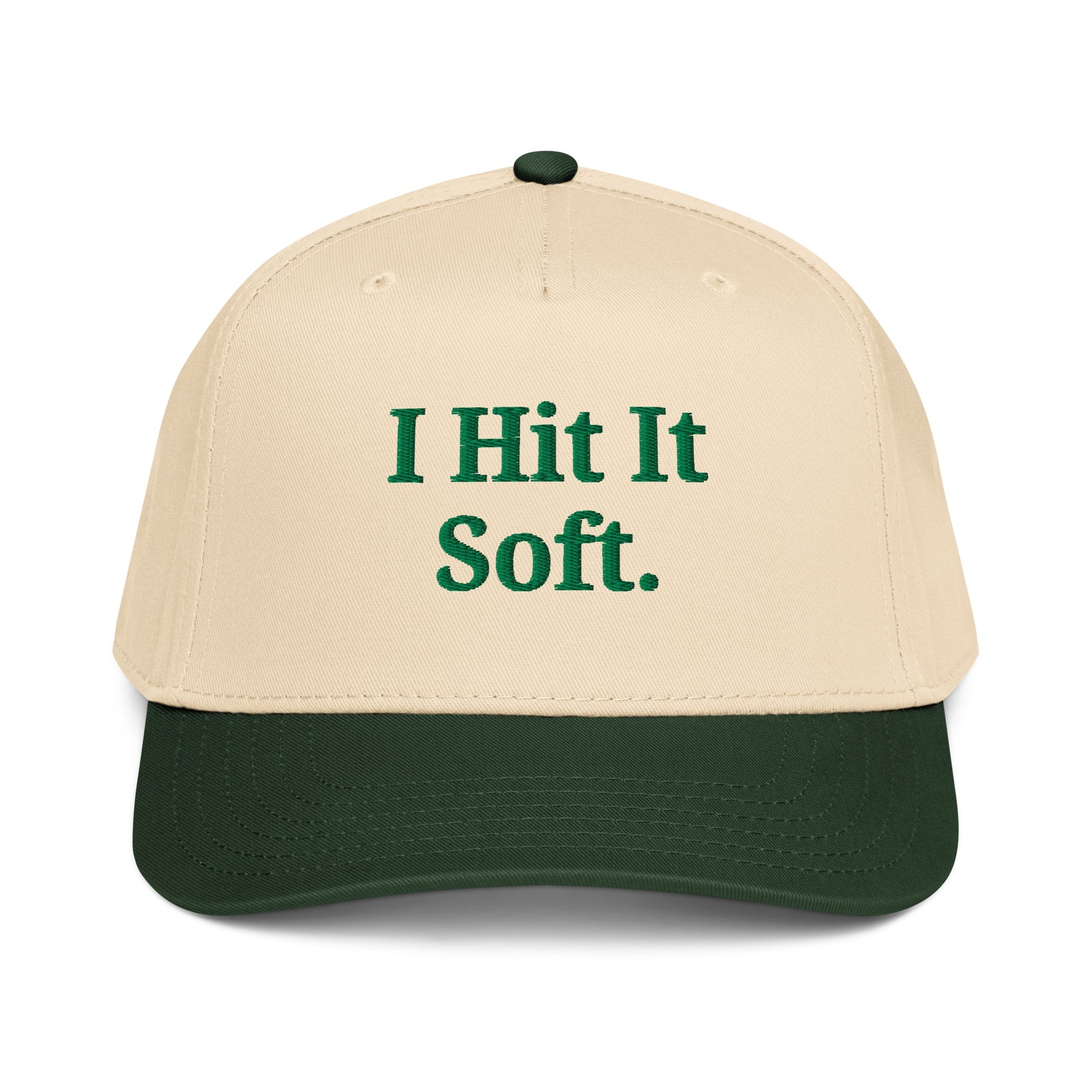 The Soft Touch Cap Cream Forest dark green natural front