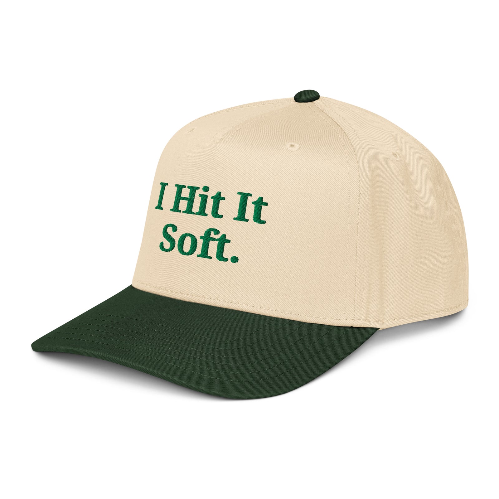 The Soft Touch Cap Cream Forest dark green natural left front