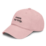 The Loosen Your Grip Dad Cap dusty rose left front