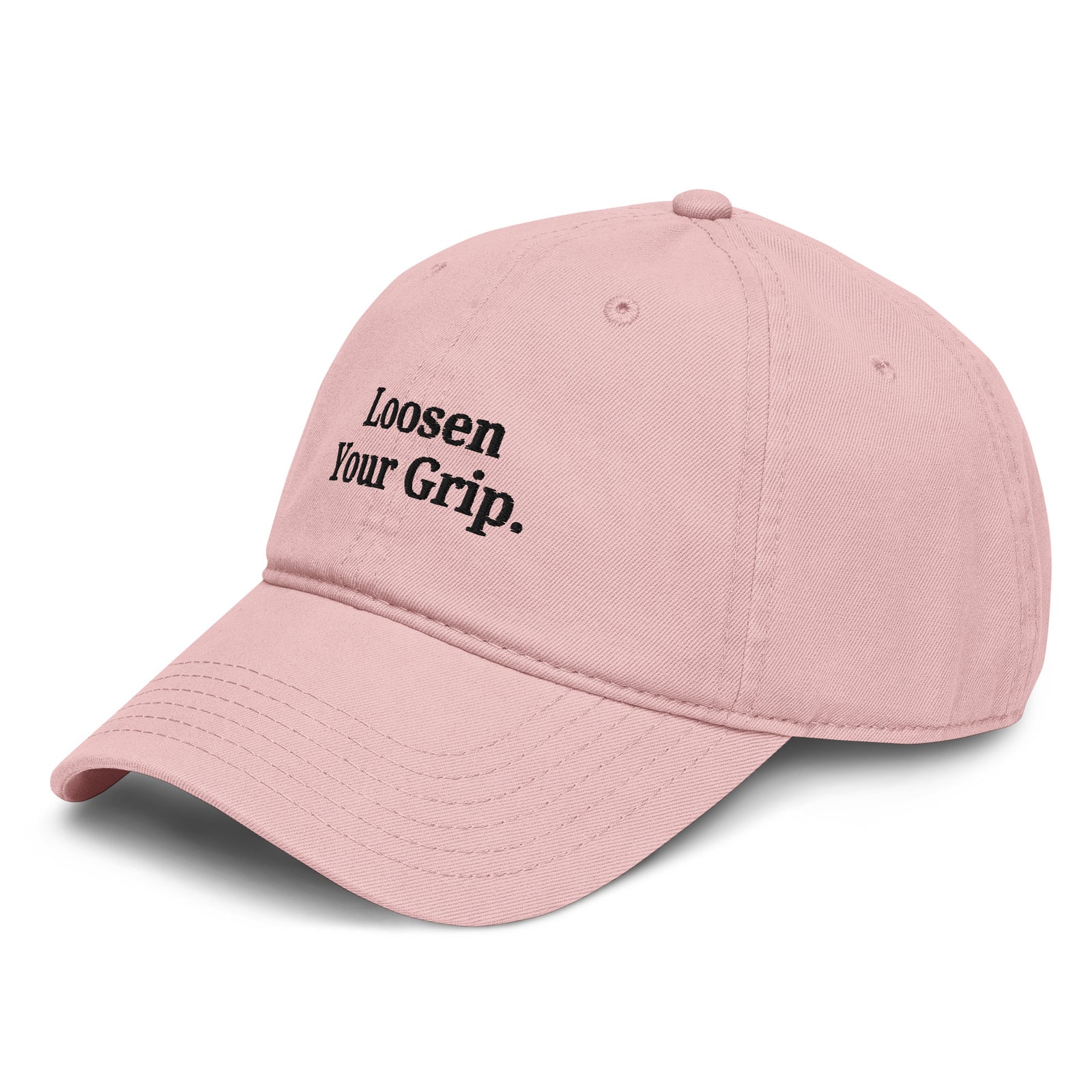 The Loosen Your Grip Dad Cap dusty rose left front
