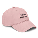 The Loosen Your Grip Dad Cap dusty rose right front