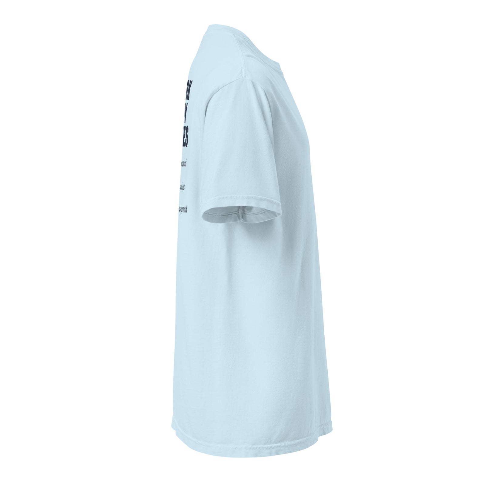 I Work On My Strokes Tee chambray right sleeve