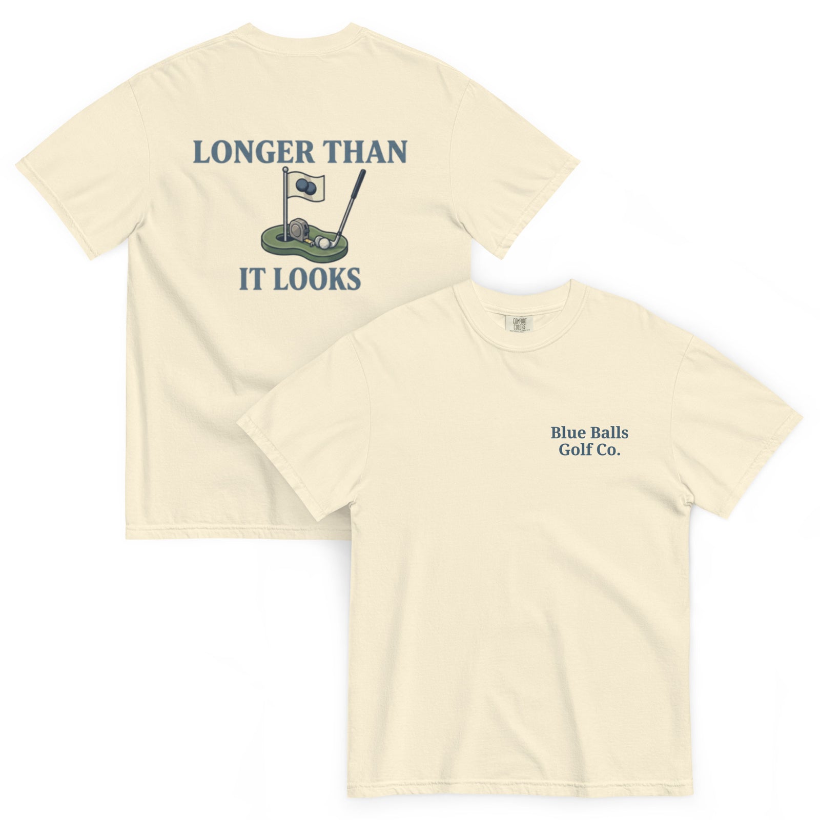 Deceptive Distance Tee ivory front and back