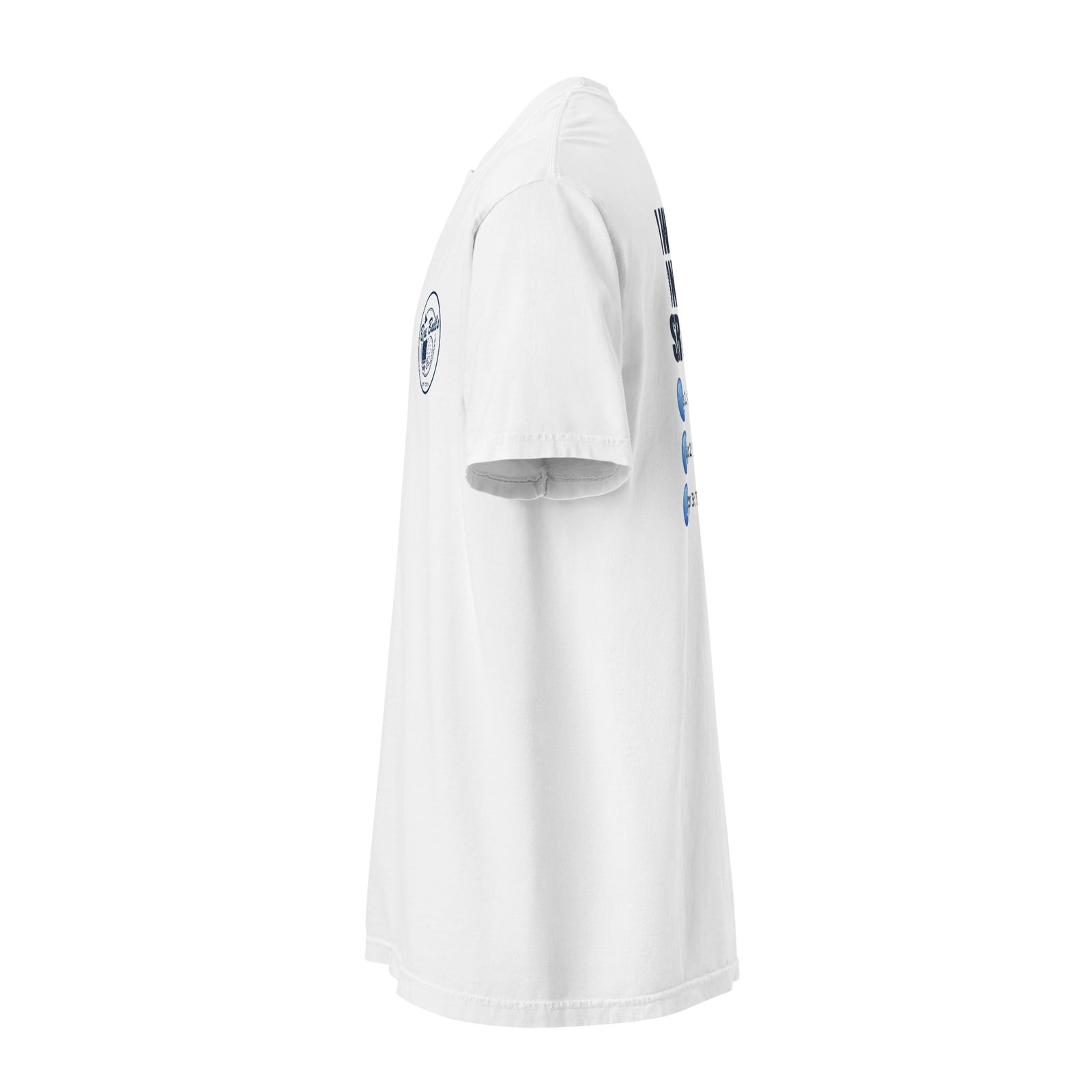 I Work On My Strokes Tee white left sleeve